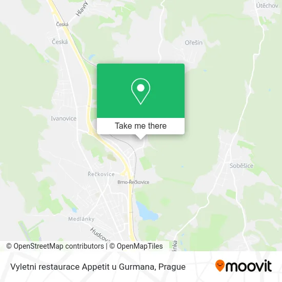 Карта Vyletni restaurace Appetit u Gurmana