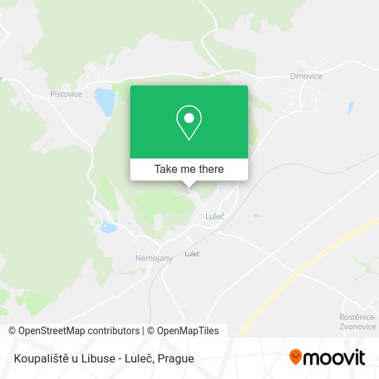 Карта Koupaliště u Libuse - Luleč