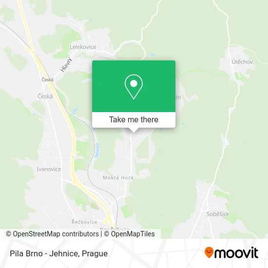 Карта Pila Brno - Jehnice