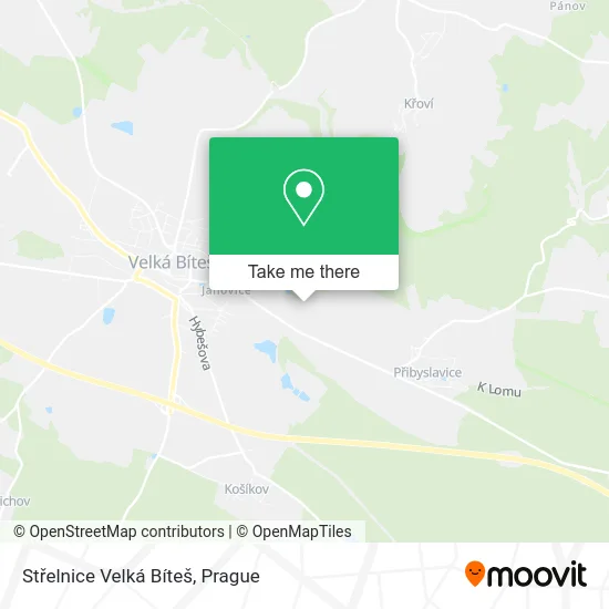 Карта Střelnice Velká Bíteš
