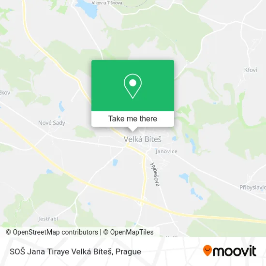 Карта SOŠ Jana Tiraye Velká Bíteš