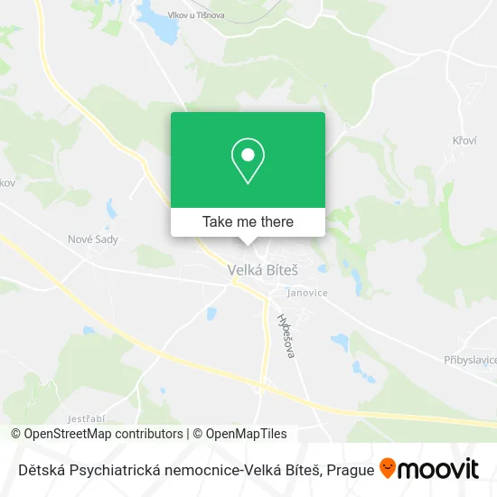 Карта Dětská Psychiatrická nemocnice-Velká Bíteš