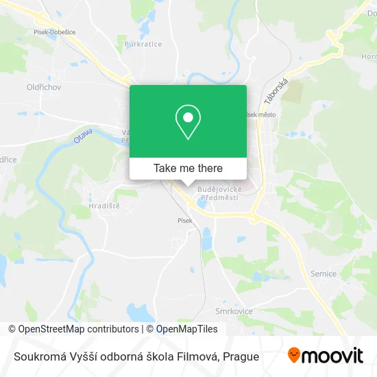 Карта Soukromá Vyšší odborná škola Filmová