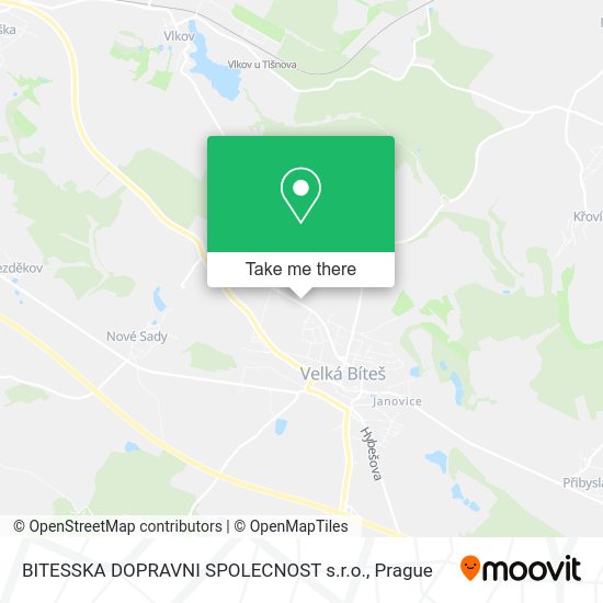 Карта BITESSKA DOPRAVNI SPOLECNOST s.r.o.