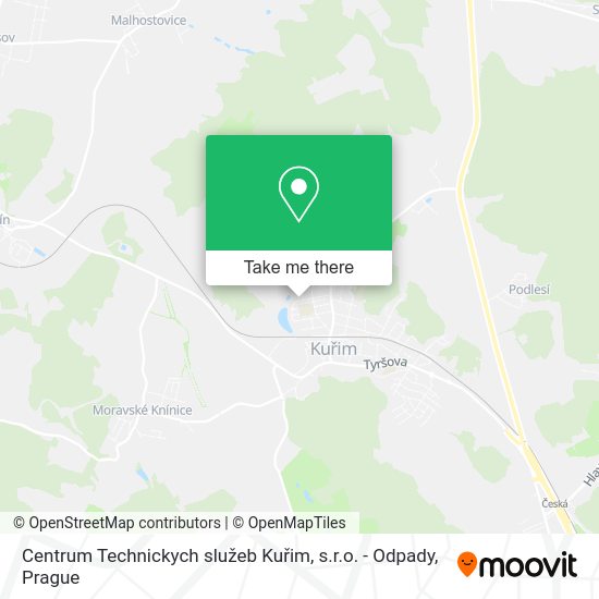 Карта Centrum Technickych služeb Kuřim, s.r.o. - Odpady