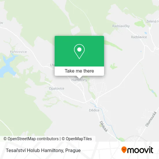 Карта Tesařství Holub Hamiltony