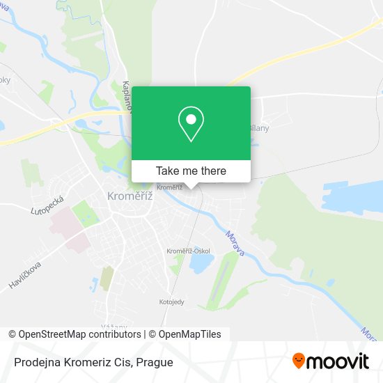 Карта Prodejna Kromeriz Cis