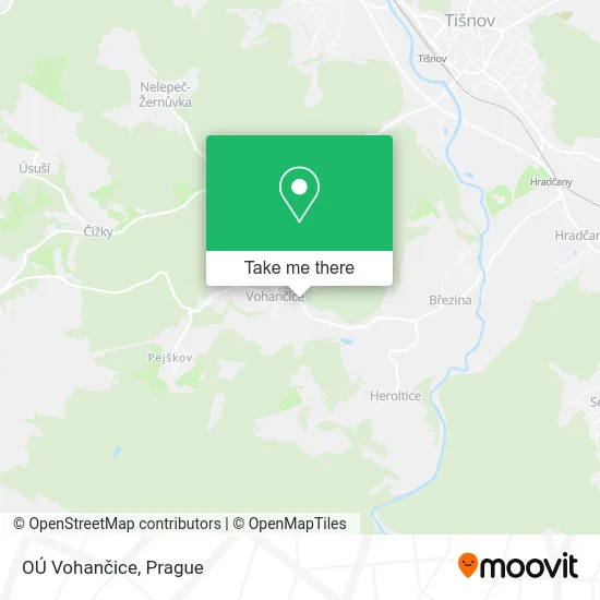 Карта OÚ Vohančice