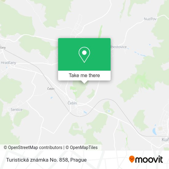 Карта Turistická známka No. 858