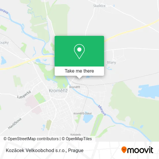 Карта Kozãcek Velkoobchod s.r.o.
