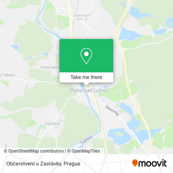 Карта Občerstvení u Zastávky