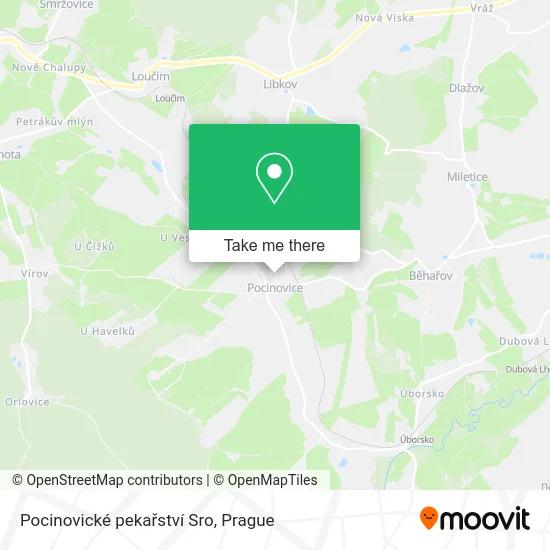 Карта Pocinovické pekařství Sro