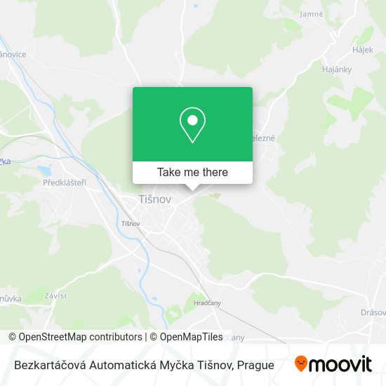 Карта Bezkartáčová Automatická Myčka Tišnov