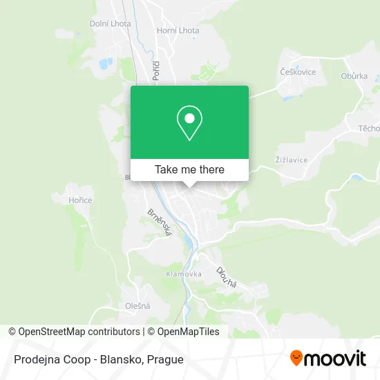 Карта Prodejna Coop - Blansko