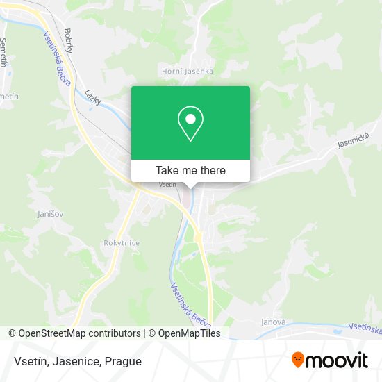 Карта Vsetín, Jasenice