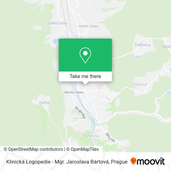 Карта Klinická Logopedie - Mgr. Jaroslava Bártová