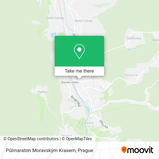 Карта Půlmaraton Moravským Krasem