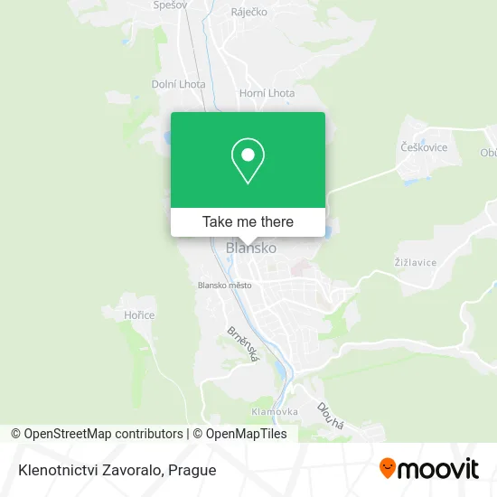 Карта Klenotnictvi Zavoralo