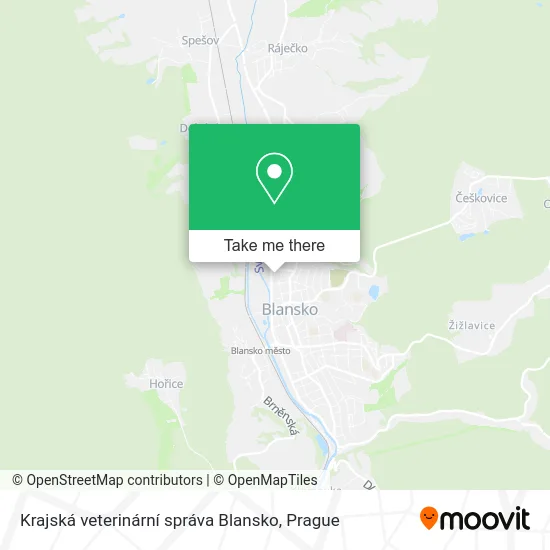Карта Krajská veterinární správa Blansko
