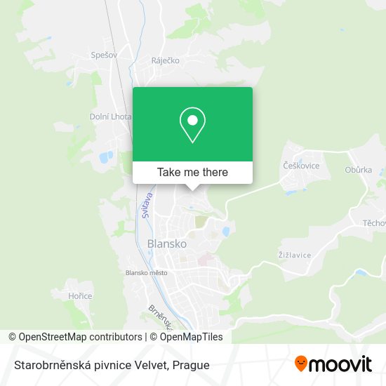Карта Starobrněnská pivnice Velvet