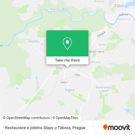 Карта Restaurace a jídelna Slapy u Tábora