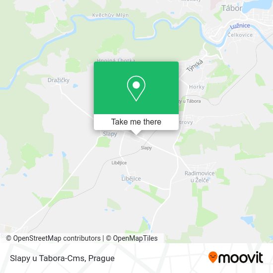 Карта Slapy u Tabora-Cms
