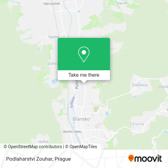 Карта Podlaharstvi Zouhar