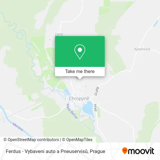 Карта Ferdus - Vybavení auto a Pneuservisů