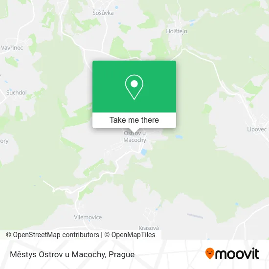 Карта Městys Ostrov u Macochy