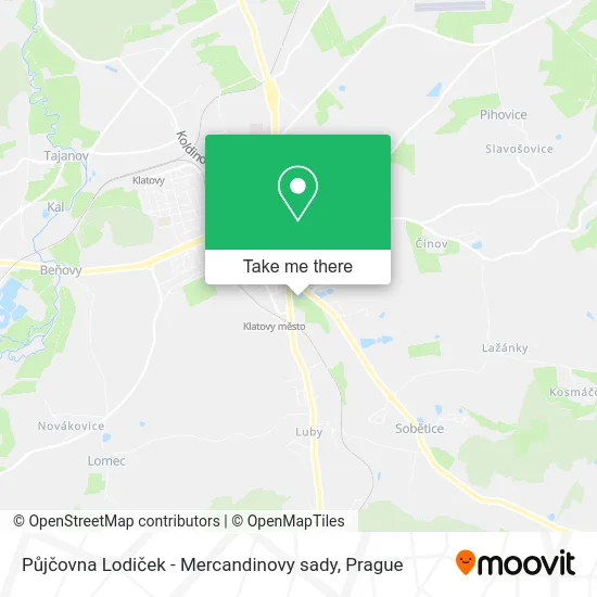 Карта Půjčovna Lodiček - Mercandinovy sady