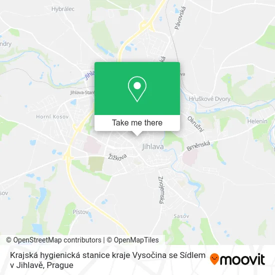 Карта Krajská hygienická stanice kraje Vysočina se Sídlem v Jihlavě