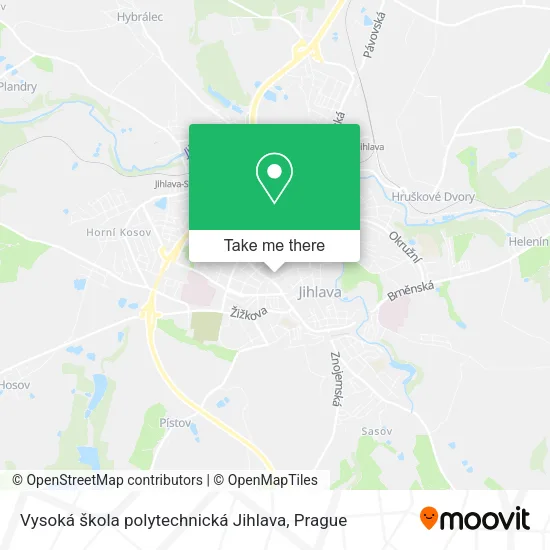 Карта Vysoká škola polytechnická Jihlava