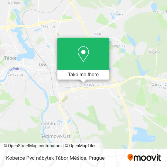 Карта Koberce Pvc nábytek Tábor Měšice