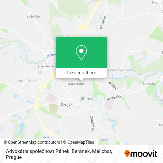 Карта Advokátní společnost Pánek, Beránek, Melichar