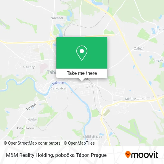 Карта M&M Reality Holding, pobočka Tábor