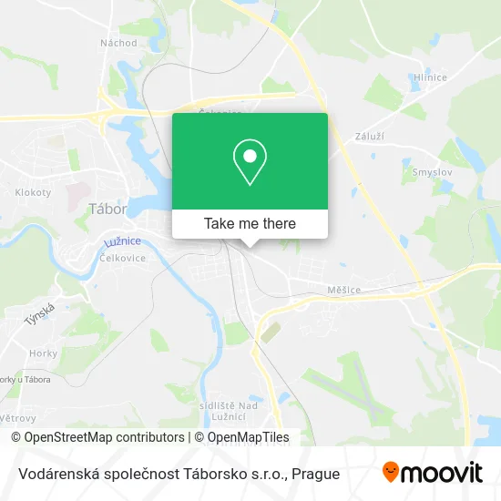 Карта Vodárenská společnost Táborsko s.r.o.