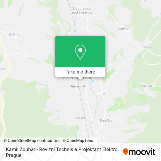 Карта Kamil Zouhar - Revizní Technik a Projektant Elektro