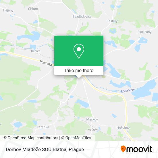 Карта Domov Mládeže SOU Blatná