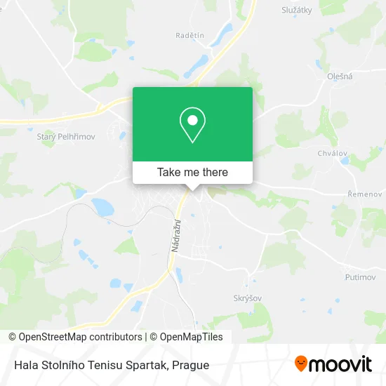 Hala Stolního Tenisu Spartak map