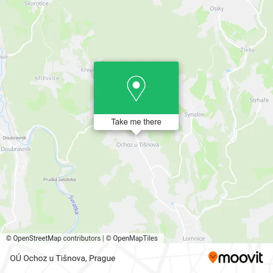 Карта OÚ Ochoz u Tišnova