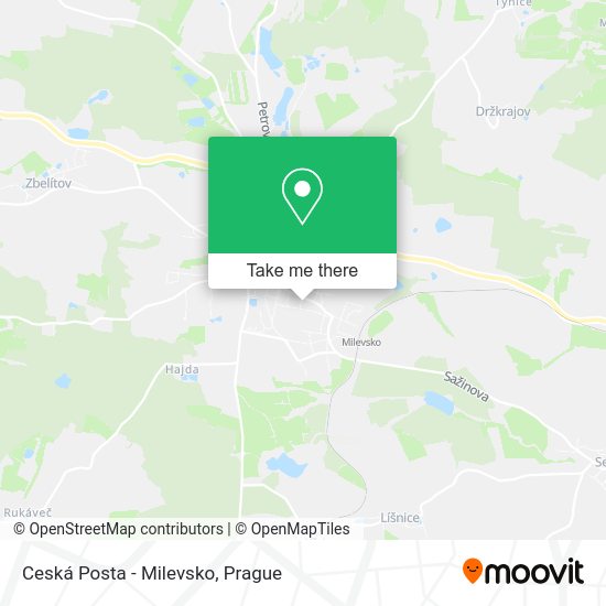 Карта Ceská Posta - Milevsko