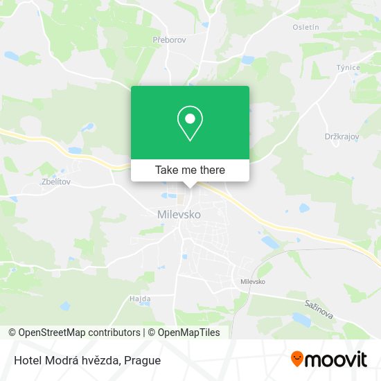 Карта Hotel Modrá hvězda