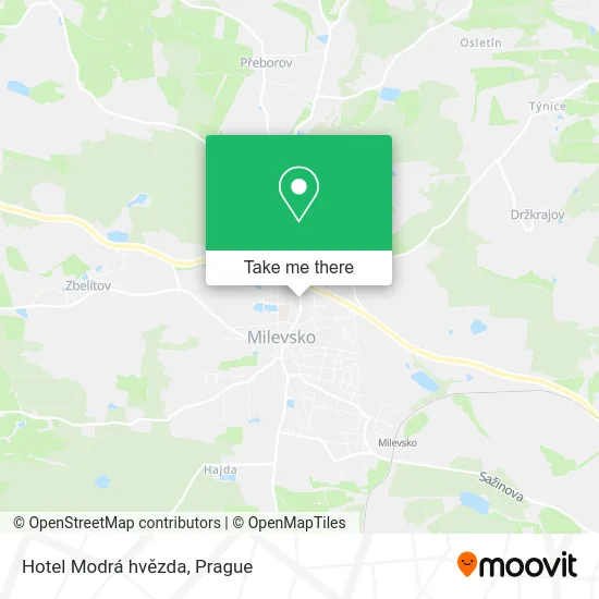Карта Hotel Modrá hvězda