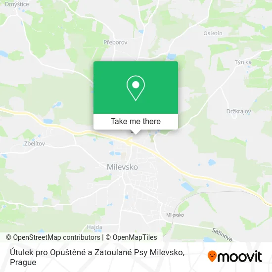 Карта Útulek pro Opuštěné a Zatoulané Psy Milevsko