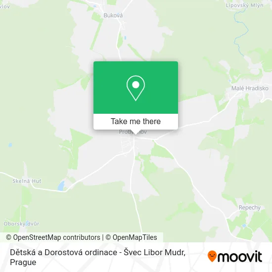 Карта Dětská a Dorostová ordinace - Švec Libor Mudr