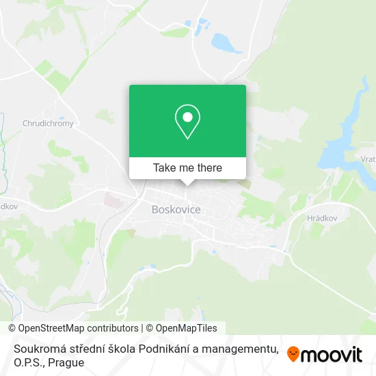 Карта Soukromá střední škola Podnikání a managementu, O.P.S.