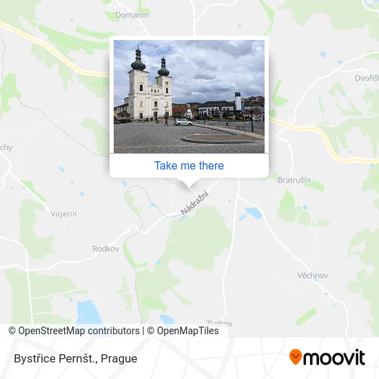 Карта Bystřice Pernšt.