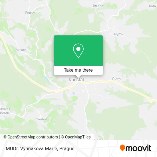 Карта MUDr. Vyhňáková Marie