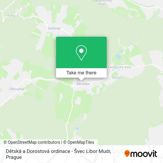 Карта Dětská a Dorostová ordinace - Švec Libor Mudr