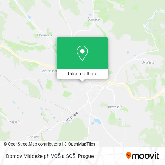 Карта Domov Mládeže při VOŠ a SOŠ